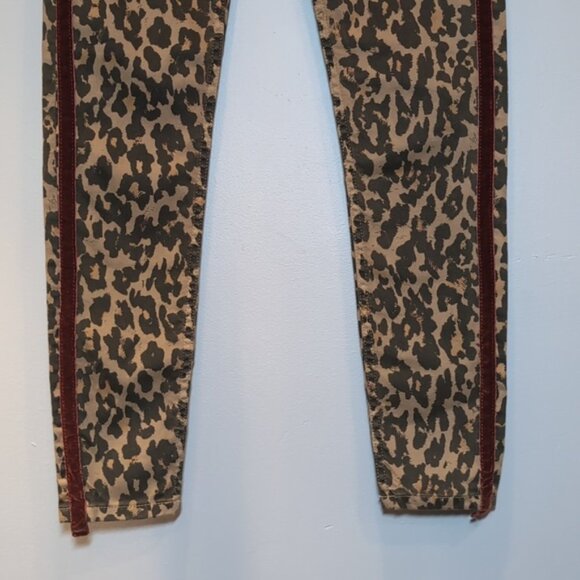 ZARA Woman The Skinny Jeans Leopard Print Velvet Tuxedo Stripe Premium Denim - Picture 5 of 13